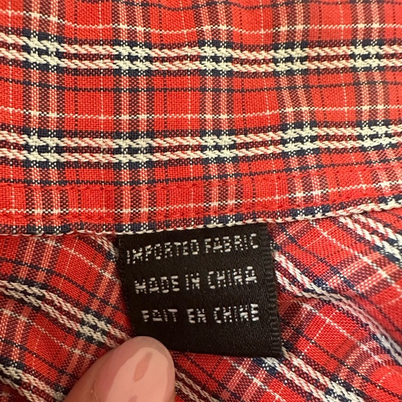 Bugatchi Uomo Red Plaid Button Down Shirt - Picture 5 of 6